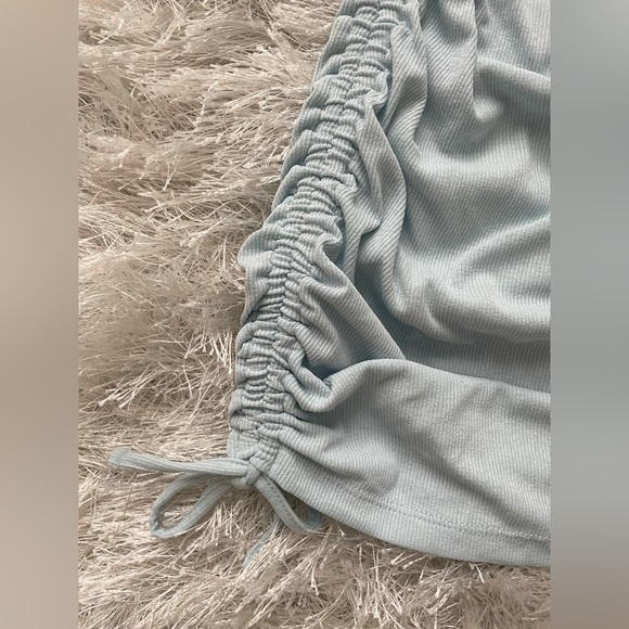 Short Sleeve Baby Blue Side Bow-Tie Mini Dress - Picture 3 of 5